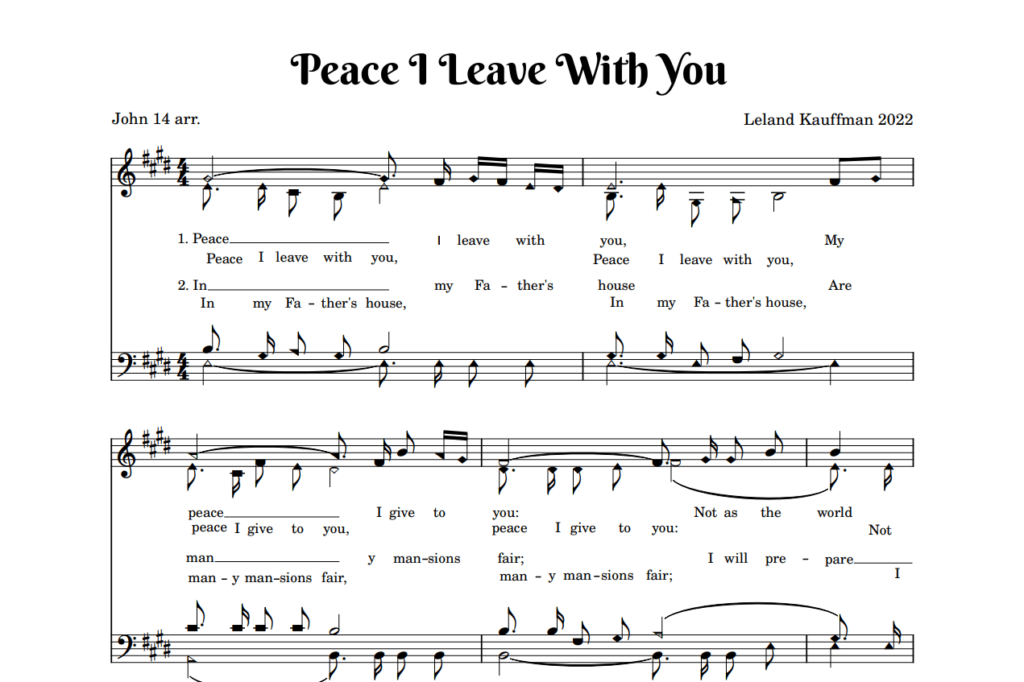 Post image for Peace I Leave With You