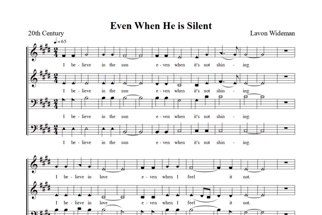 Post image for Even When He Is Silent