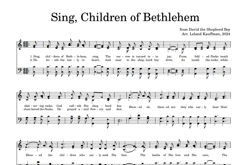 Post image for Sing, Children of Bethlehem